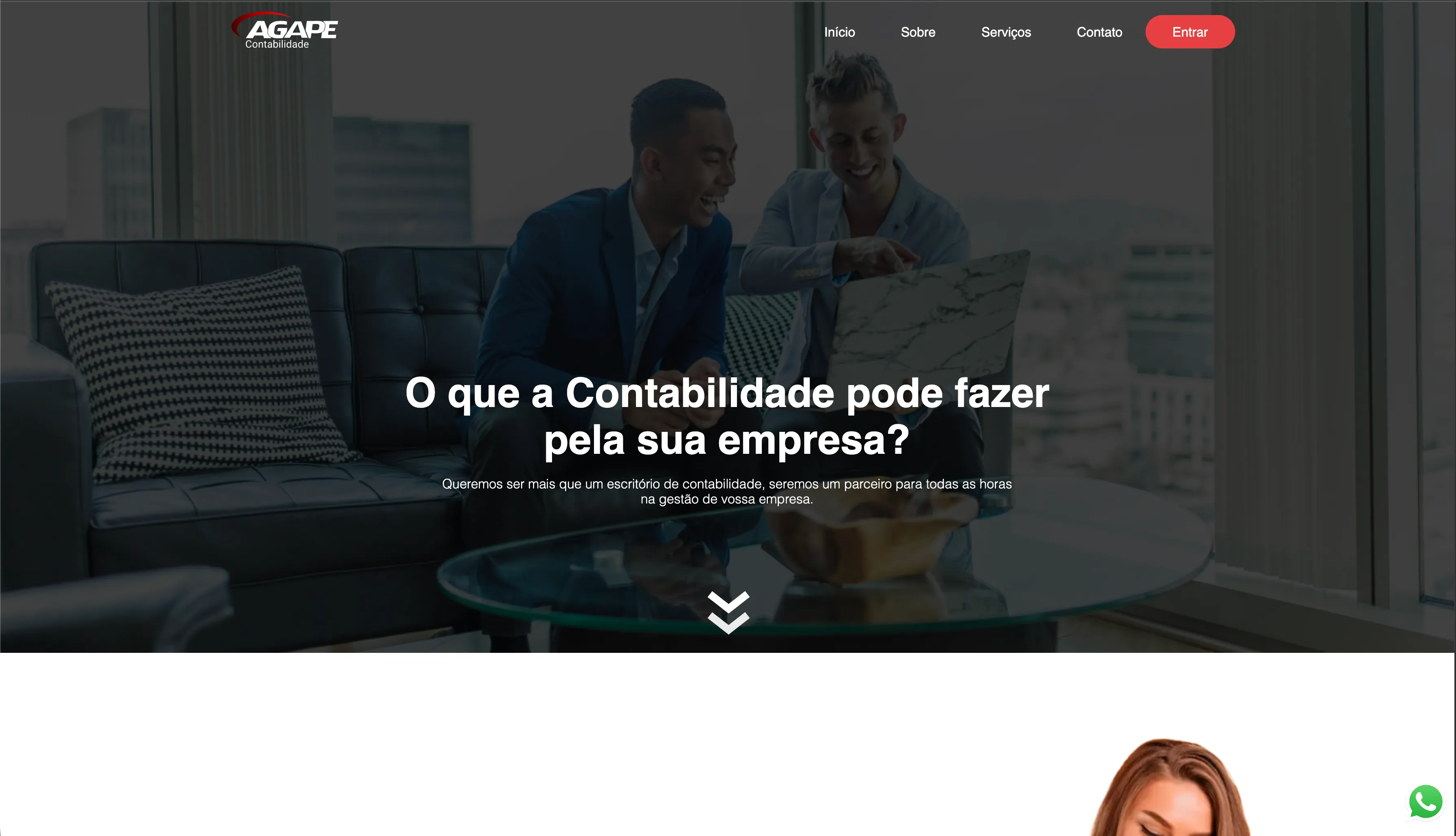 Página inicial do projeto Ágape Contabilidade